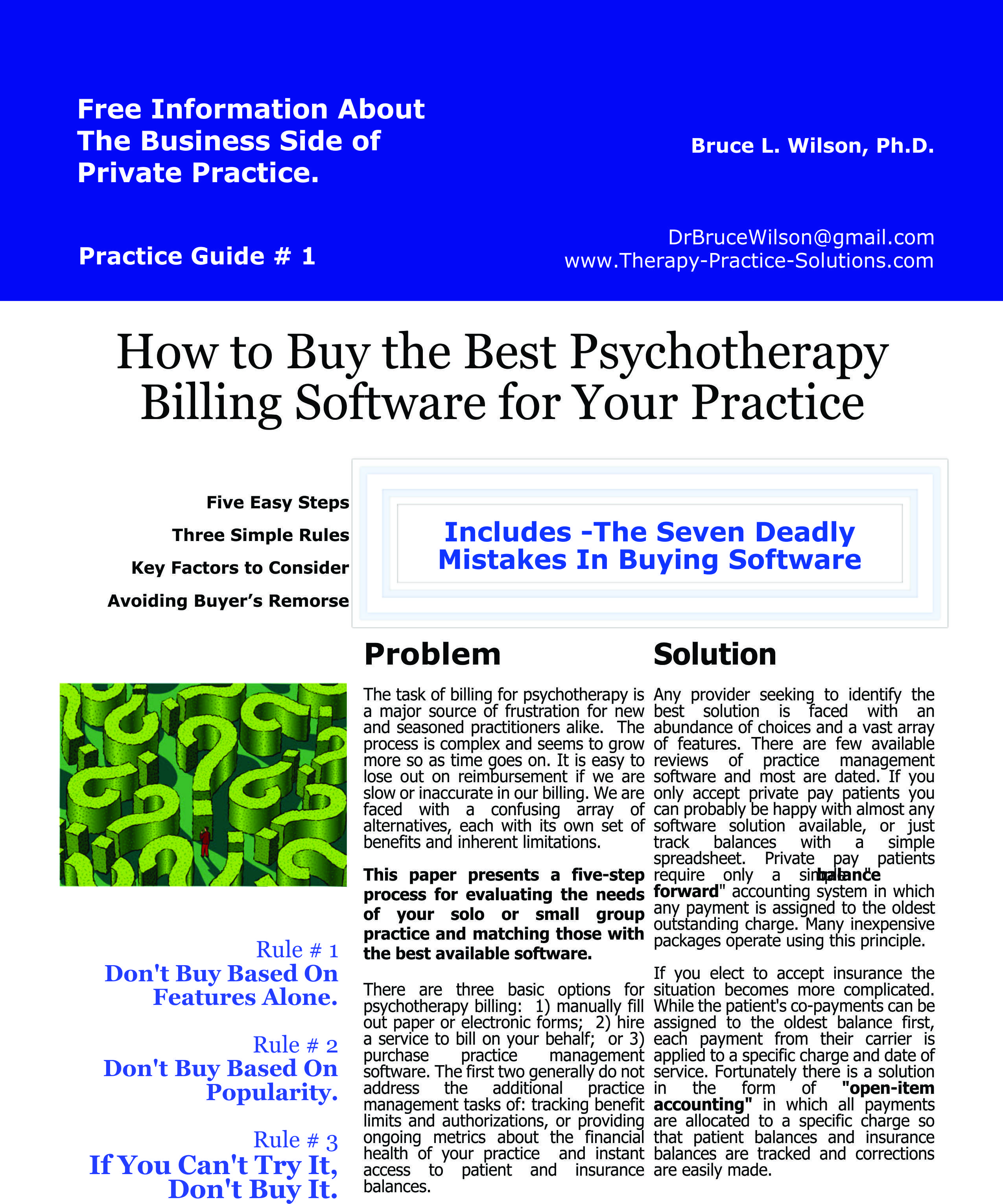 Guide to Selecting Psychotherapy Billing Software - Software Evaluation